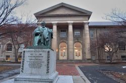 Goldwin Smith Hall and the A.D. White statue