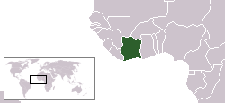 Location of Côte d'Ivoire