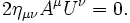 2\eta_{\mu\nu}A^\mu U^\nu = 0. \!