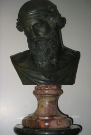 A bust of Aristotle is a nearly ubiquitous ornament in places of high culture in the West[citation needed].