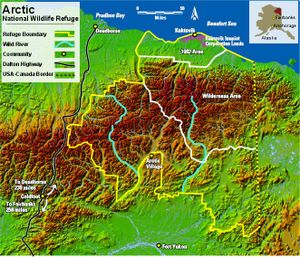 Arctic National Wildlife Refuge Map.