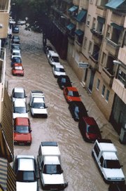 Autumn Mediterranean flooding in Alicante (Spain), 1997.