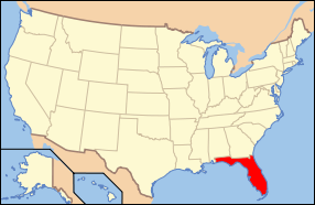 Map of the United States with Florida highlighted