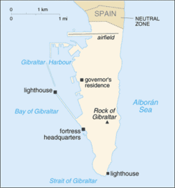 A map of Gibraltar.