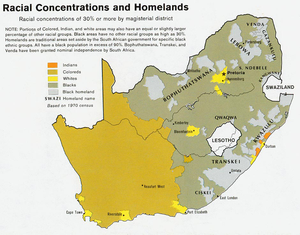 White settlement was concentrated in only a few areas of South Africa.