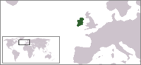 Ireland, located west of the European land mass, is part of the continent of Europe.
