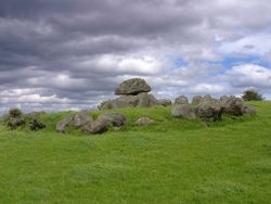 One of the stone age passage tombs at Carrowmore, County Sligo