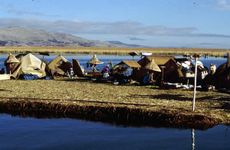 Uros artificial islands, in Peru.