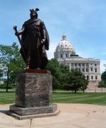 A statue of Leif near the Minnesota State Capitol in St. Paul dedicated on October 9, 1949.