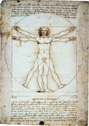 Leonardo da Vinci's Vitruvian Man shows clearly the effect writers of antiquity had on Renaissance thinkers. Based on the specifications in Vitruvius's De architectura, da Vinci tried to draw the perfectly proportioned man.