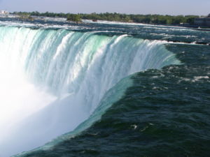 A closer view of the Horseshoe Falls at the Canadian side of the Niagara Falls.