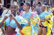Caribbean People Dancing May Pole