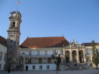 The tower of the University of Coimbra, the oldest Portuguese university.