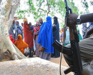 Queuing for treatment at the SOS Hospital, Mogadishu